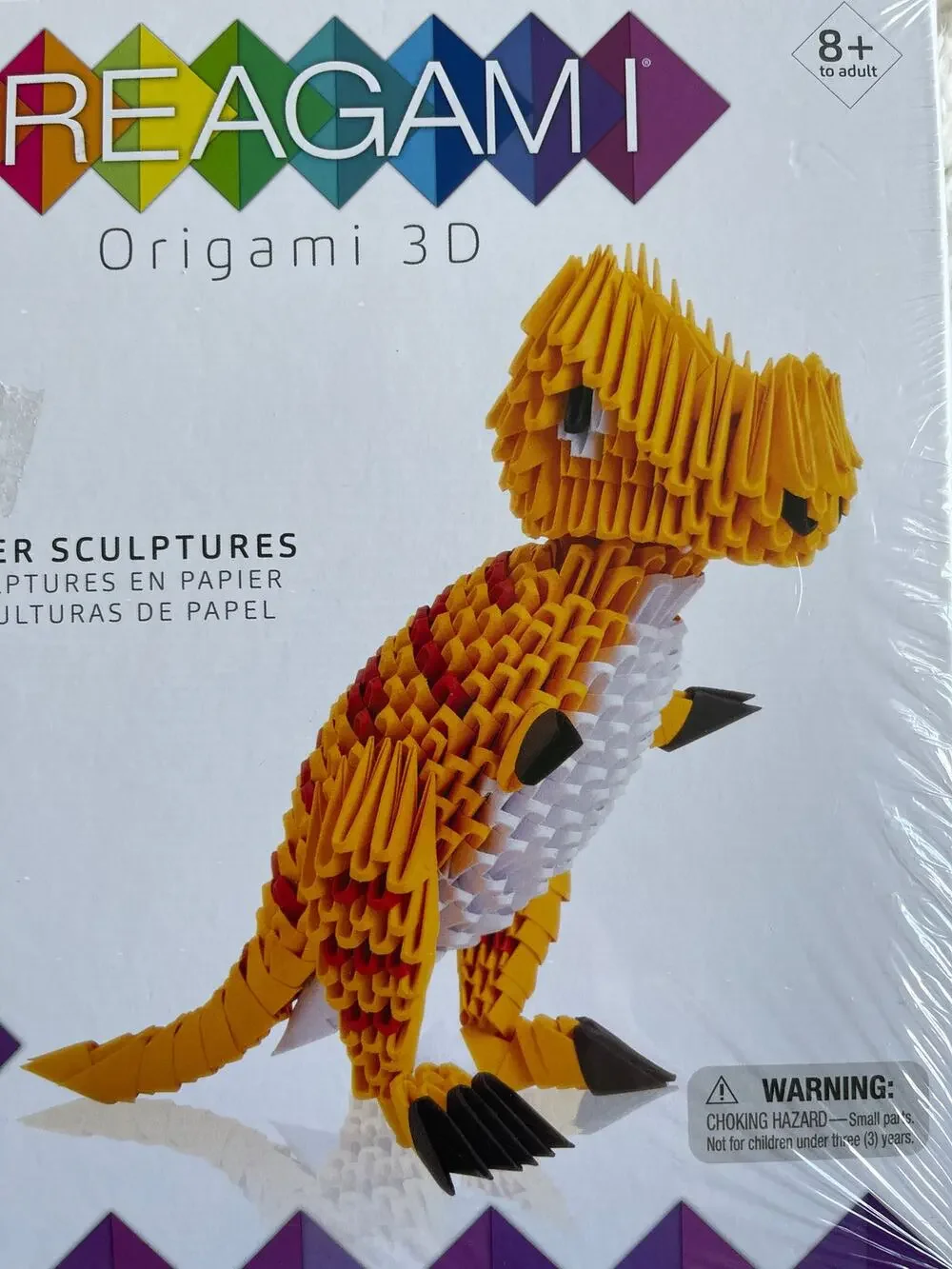 Creagami Origami 3D Paper Sculpture Kit Large TRex Dinosaur 634 Pieces NEW Craft